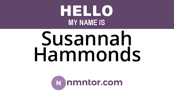 Susannah Hammonds