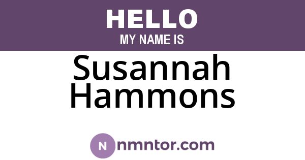 Susannah Hammons