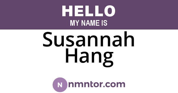 Susannah Hang