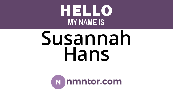 Susannah Hans
