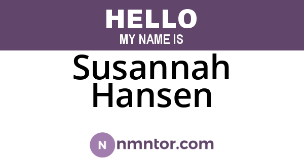 Susannah Hansen