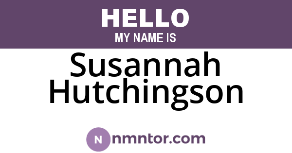 Susannah Hutchingson