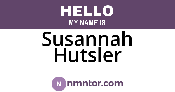 Susannah Hutsler
