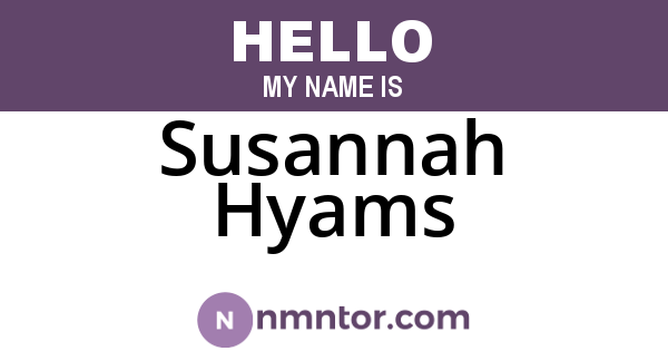 Susannah Hyams