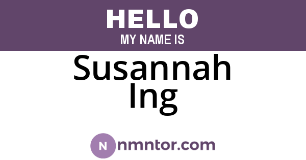 Susannah Ing