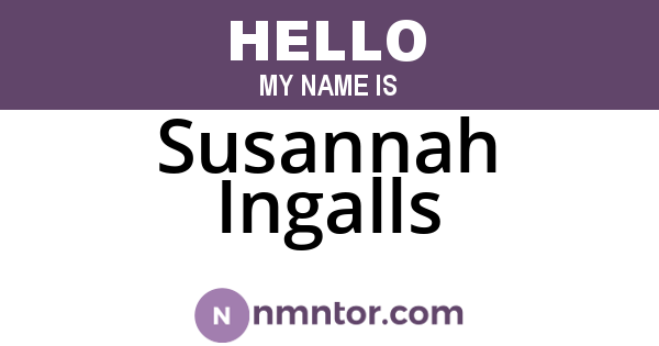 Susannah Ingalls