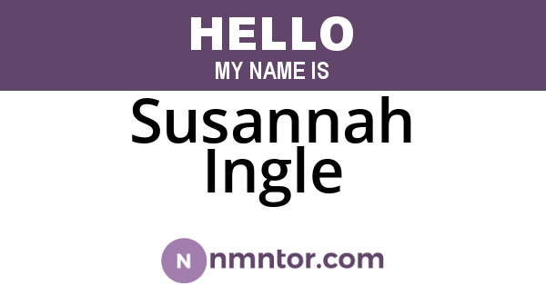 Susannah Ingle