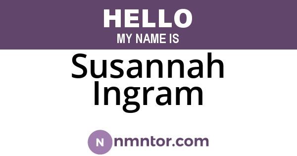 Susannah Ingram