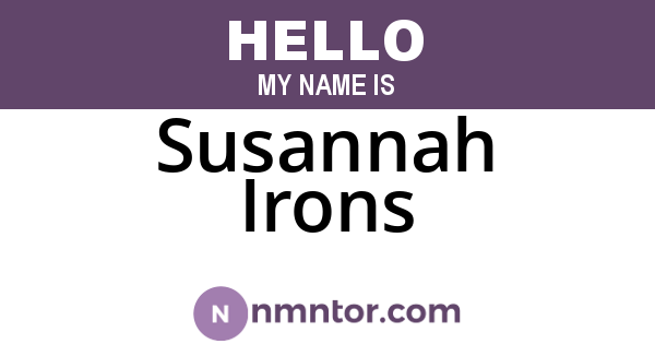 Susannah Irons