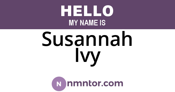 Susannah Ivy