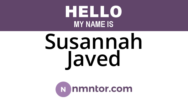 Susannah Javed