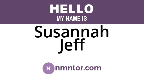 Susannah Jeff