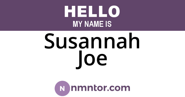 Susannah Joe