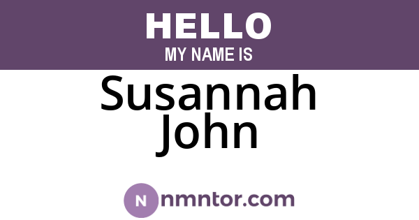 Susannah John