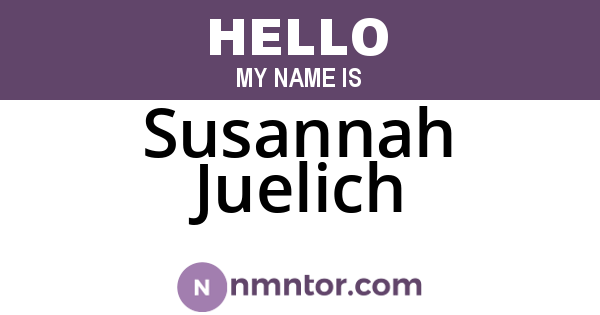 Susannah Juelich