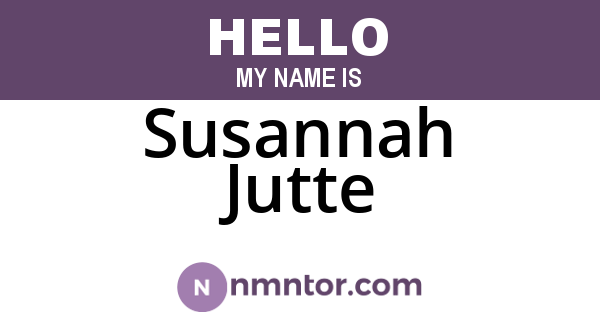 Susannah Jutte