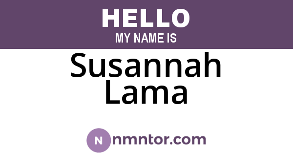 Susannah Lama