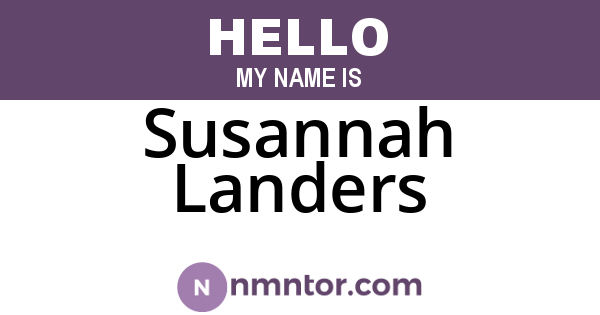 Susannah Landers