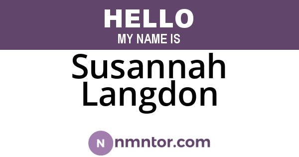 Susannah Langdon