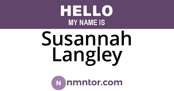 Susannah Langley