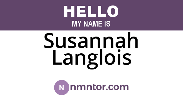 Susannah Langlois