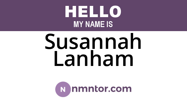 Susannah Lanham