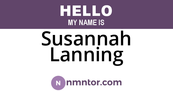 Susannah Lanning