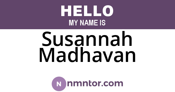 Susannah Madhavan