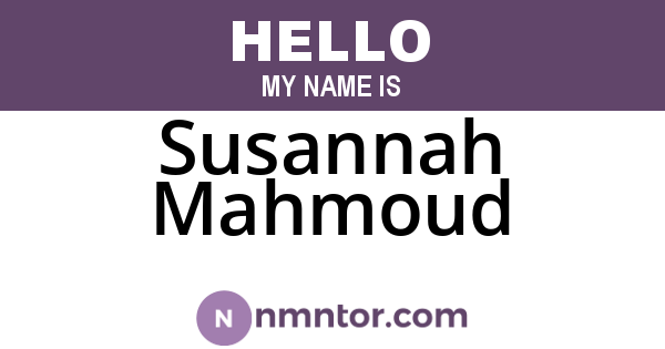 Susannah Mahmoud