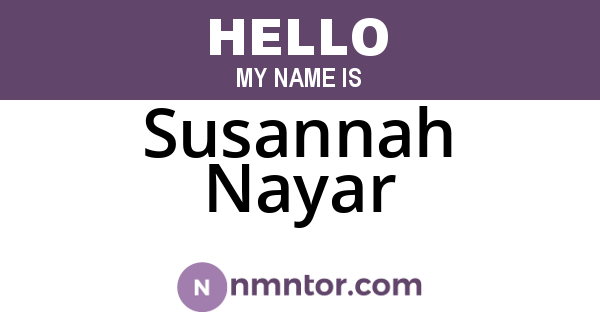 Susannah Nayar