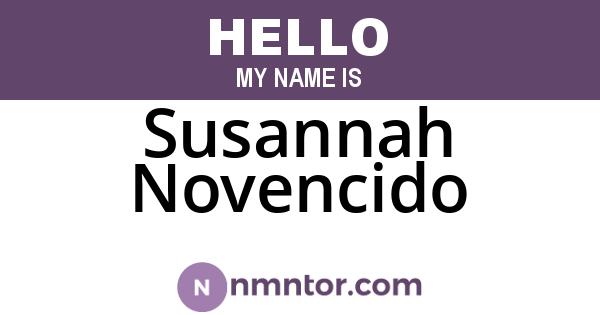 Susannah Novencido