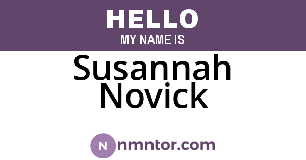 Susannah Novick