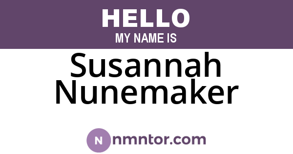 Susannah Nunemaker