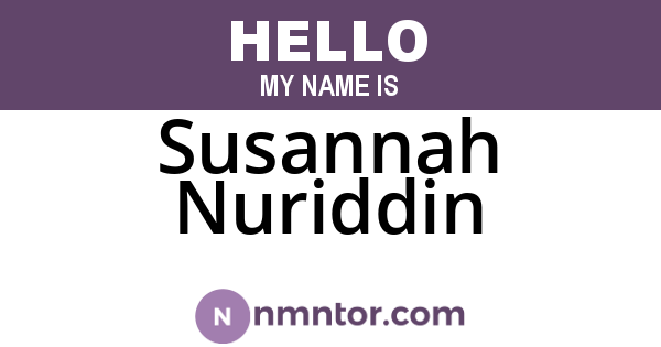 Susannah Nuriddin
