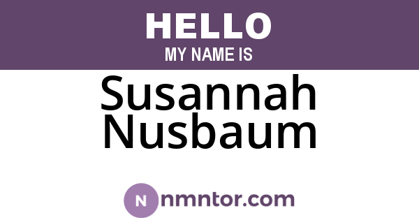 Susannah Nusbaum