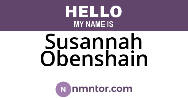 Susannah Obenshain