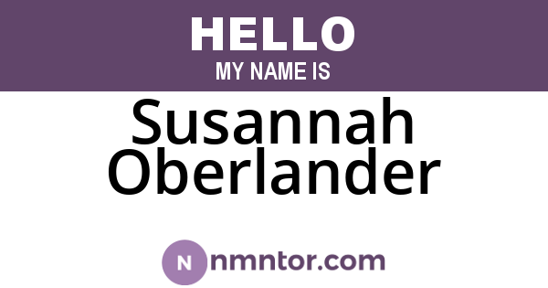Susannah Oberlander