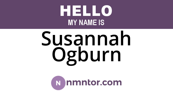 Susannah Ogburn