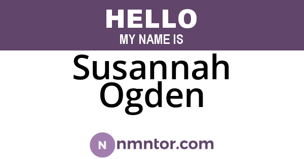 Susannah Ogden