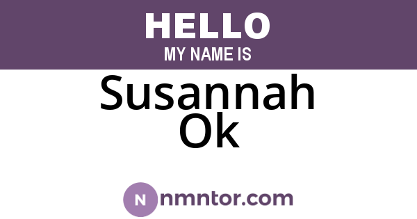 Susannah Ok