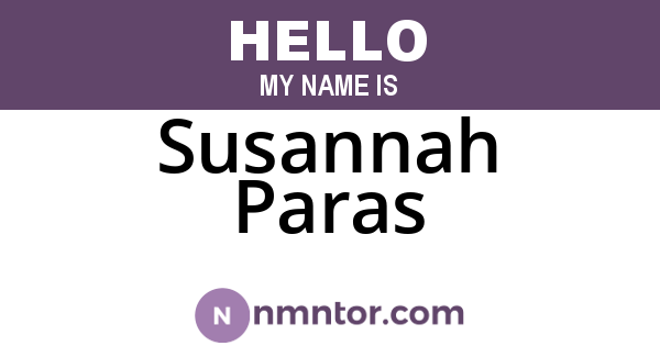 Susannah Paras