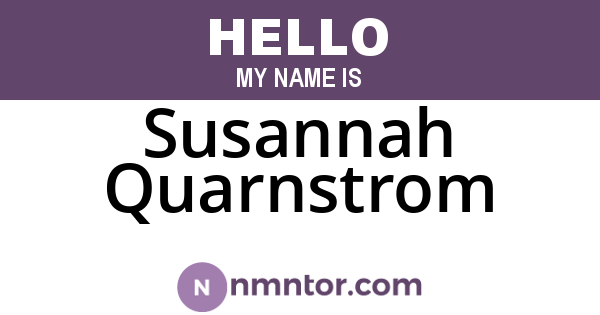 Susannah Quarnstrom