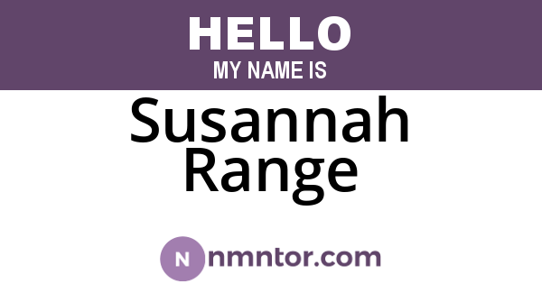 Susannah Range