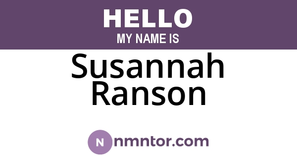 Susannah Ranson