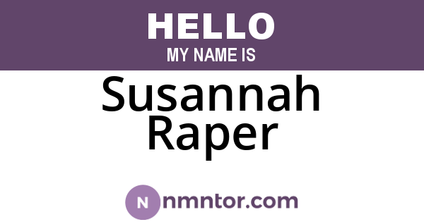 Susannah Raper