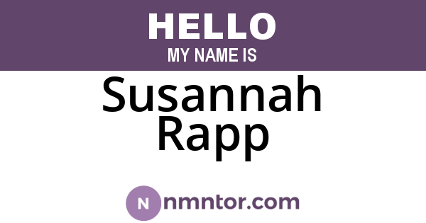 Susannah Rapp