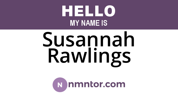 Susannah Rawlings