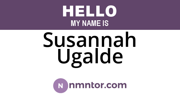 Susannah Ugalde