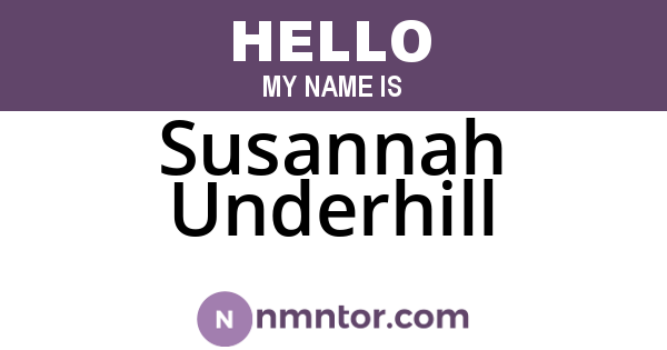 Susannah Underhill