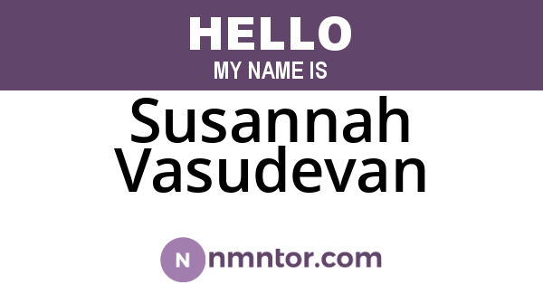 Susannah Vasudevan